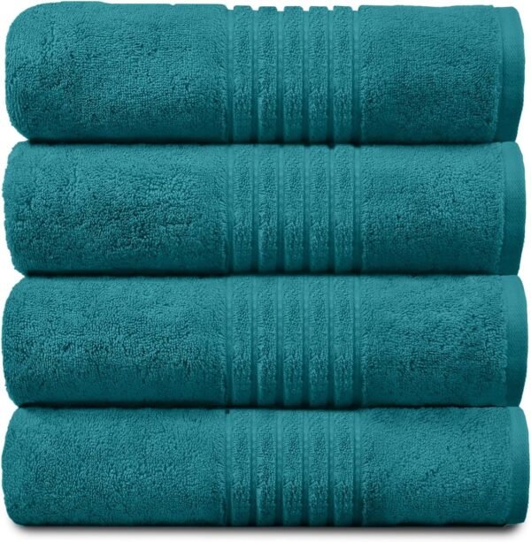 GC GAVENO CAVAILIA 4 Pack Hand Towels for Bathroom - Washable & Fast Drying Towel Set - 100% Egyptian Cotton Towels - Gym Towel, Teal